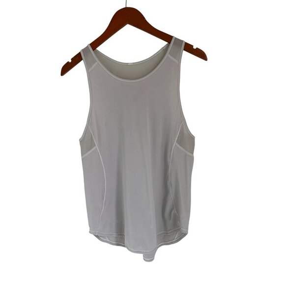 Lululemon White Racerback Tank Top With Mesh Panels Womens Lightweight Activewea - Picture 2 of 6